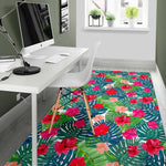 Colorful Hawaii Floral Pattern Print Area Rug GearFrost
