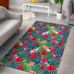 Colorful Hawaii Floral Pattern Print Area Rug GearFrost
