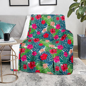 Colorful Hawaii Floral Pattern Print Blanket