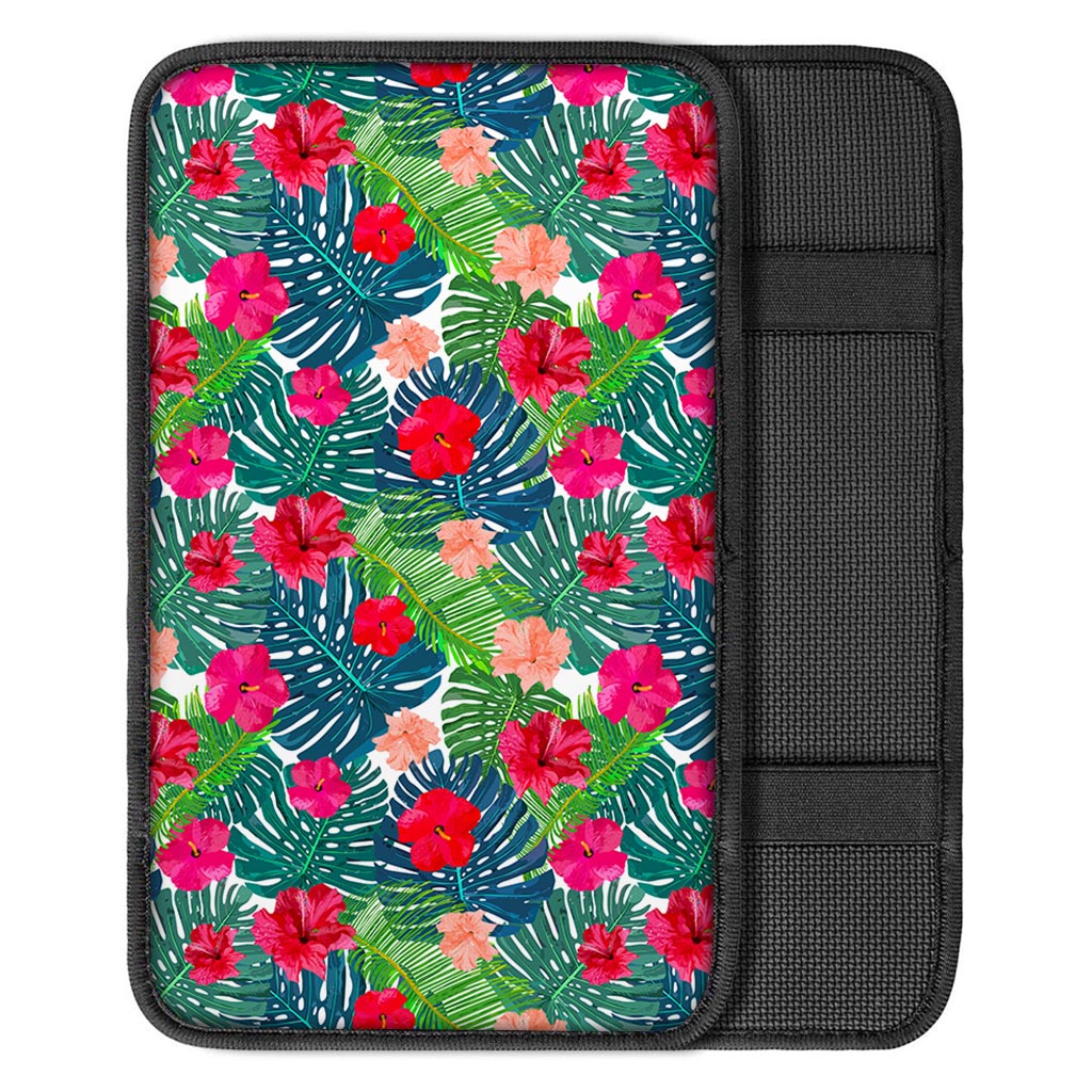 Colorful Hawaii Floral Pattern Print Car Center Console Cover