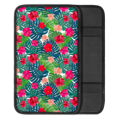 Colorful Hawaii Floral Pattern Print Car Center Console Cover