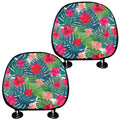 Colorful Hawaii Floral Pattern Print Car Headrest Covers