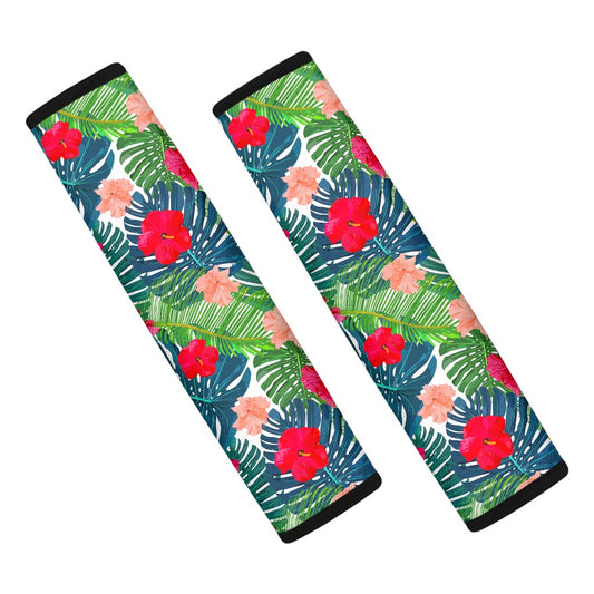 Colorful Hawaii Floral Pattern Print Car Seat Belt Covers