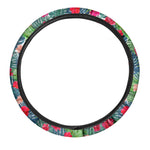 Colorful Hawaii Floral Pattern Print Car Steering Wheel Cover