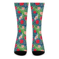 Colorful Hawaii Floral Pattern Print Crew Socks