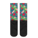 Colorful Hawaii Floral Pattern Print Crew Socks