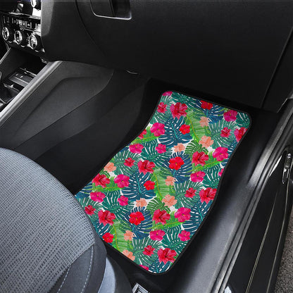 Colorful Hawaii Floral Pattern Print Front Car Floor Mats