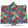 Colorful Hawaii Floral Pattern Print Hooded Blanket