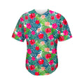 Colorful Hawaii Floral Pattern Print Men's Baseball Jersey