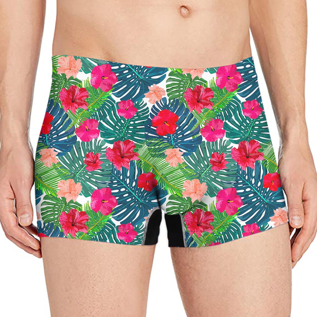 Colorful Hawaii Floral Pattern Print Men's Boxer Briefs