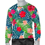 Colorful Hawaii Floral Pattern Print Men's Crewneck Sweatshirt GearFrost