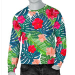 Colorful Hawaii Floral Pattern Print Men's Crewneck Sweatshirt GearFrost