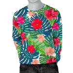 Colorful Hawaii Floral Pattern Print Men's Crewneck Sweatshirt GearFrost