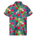 Colorful Hawaii Floral Pattern Print Men's Short Sleeve Shirt