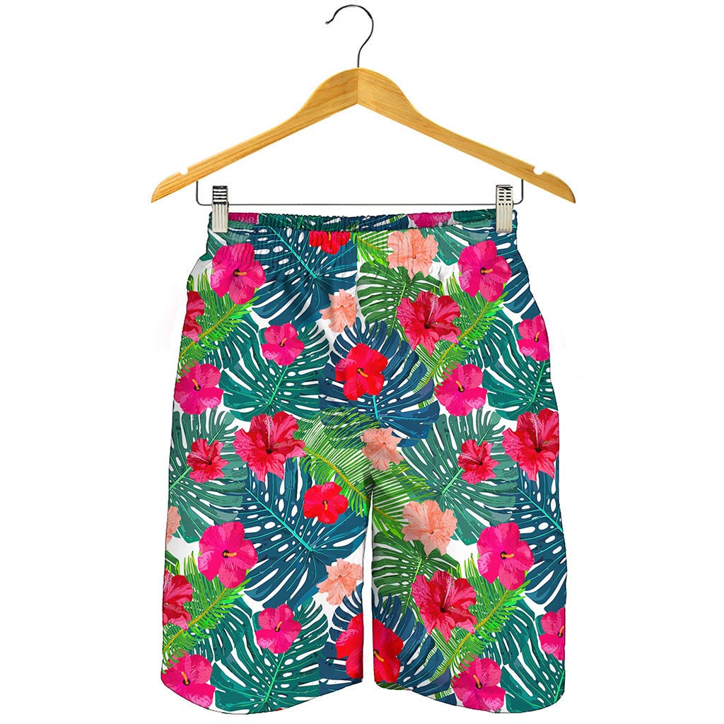Colorful Hawaii Floral Pattern Print Men's Shorts