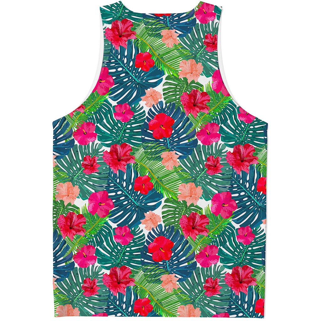 Colorful Hawaii Floral Pattern Print Men's Tank Top