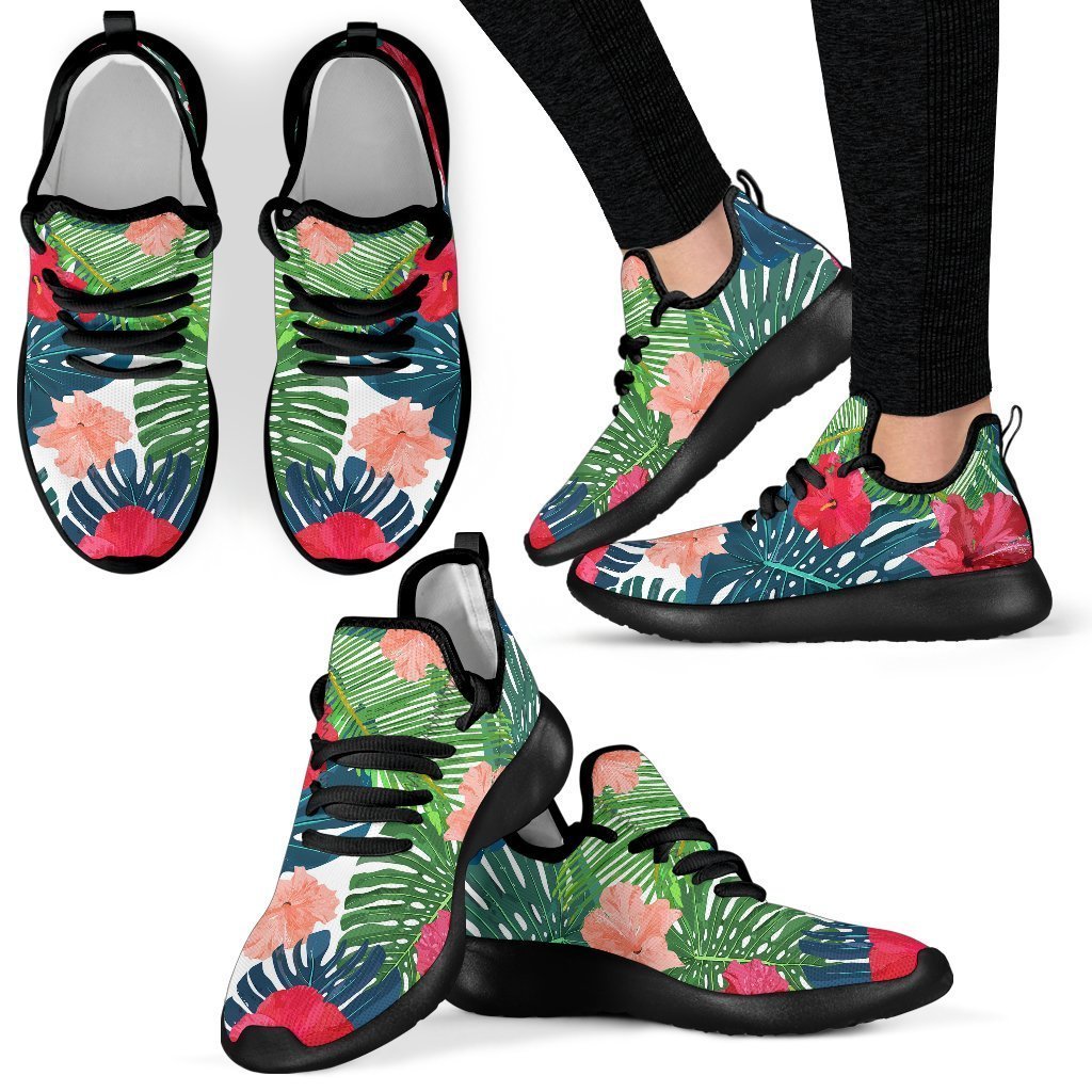 Colorful Hawaii Floral Pattern Print Mesh Knit Shoes GearFrost