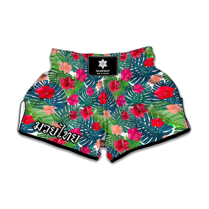 Colorful Hawaii Floral Pattern Print Muay Thai Boxing Shorts