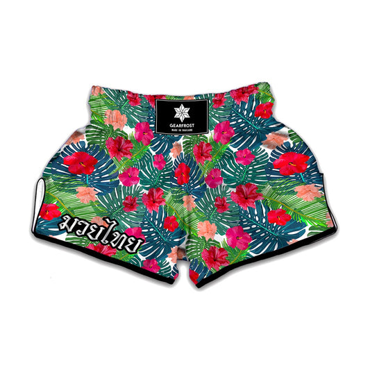 Colorful Hawaii Floral Pattern Print Muay Thai Boxing Shorts
