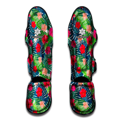 Colorful Hawaii Floral Pattern Print Muay Thai Shin Guard