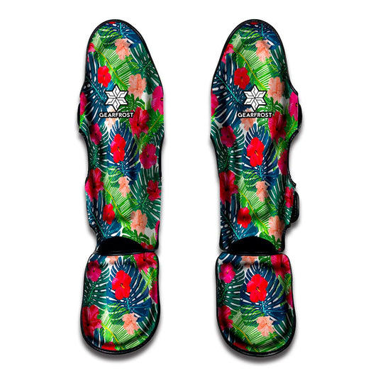 Colorful Hawaii Floral Pattern Print Muay Thai Shin Guard