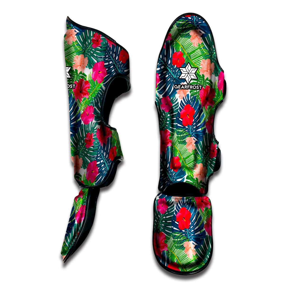 Colorful Hawaii Floral Pattern Print Muay Thai Shin Guard