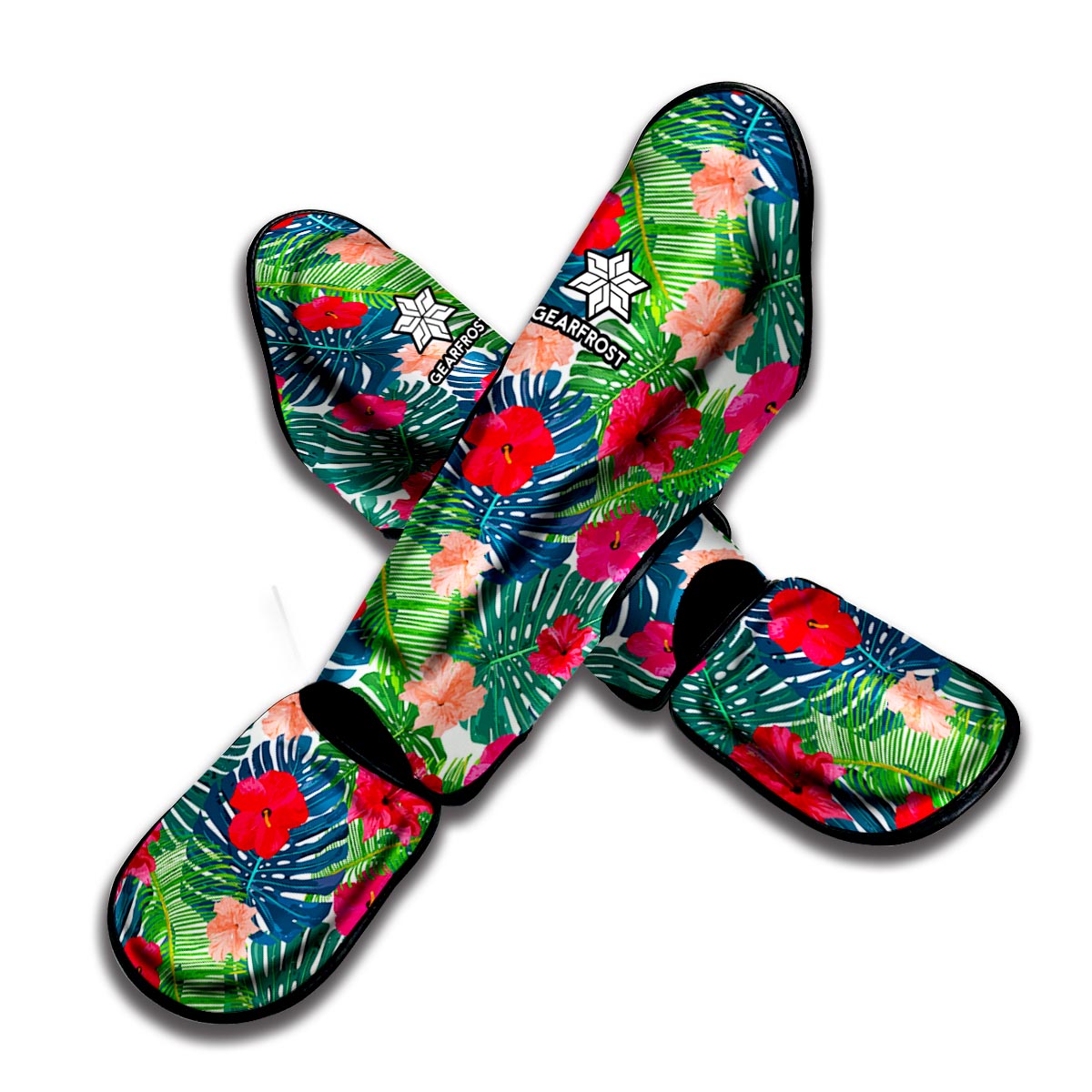Colorful Hawaii Floral Pattern Print Muay Thai Shin Guard