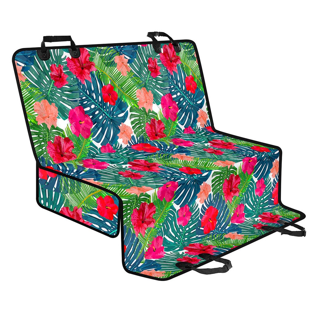 Colorful Hawaii Floral Pattern Print Pet Car Back Seat Cover