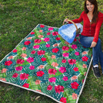 Colorful Hawaii Floral Pattern Print Quilt