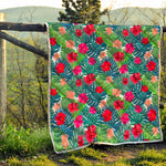Colorful Hawaii Floral Pattern Print Quilt