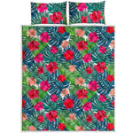 Colorful Hawaii Floral Pattern Print Quilt Bed Set