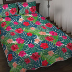 Colorful Hawaii Floral Pattern Print Quilt Bed Set