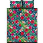 Colorful Hawaii Floral Pattern Print Quilt Bed Set