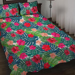 Colorful Hawaii Floral Pattern Print Quilt Bed Set
