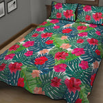 Colorful Hawaii Floral Pattern Print Quilt Bed Set