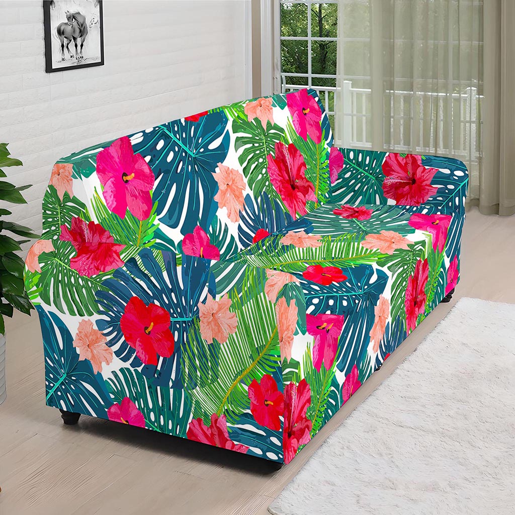Colorful Hawaii Floral Pattern Print Sofa Cover