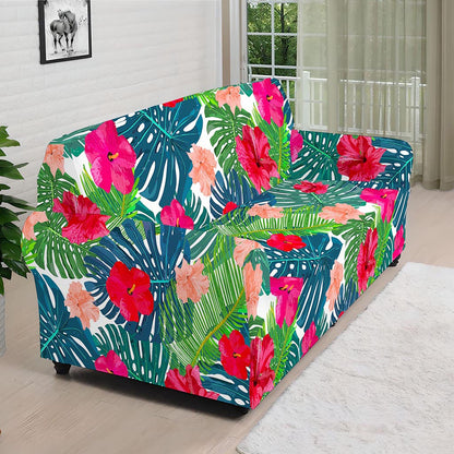 Colorful Hawaii Floral Pattern Print Sofa Cover