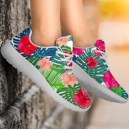 Colorful Hawaii Floral Pattern Print Sport Shoes GearFrost