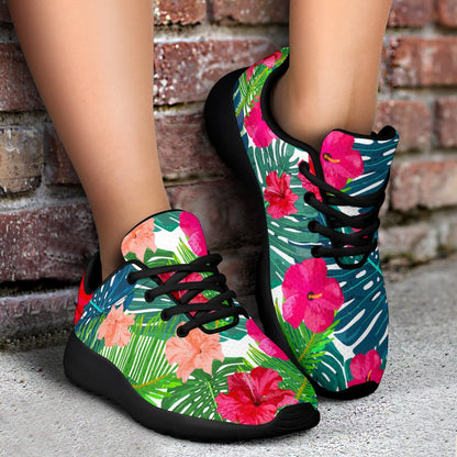 Colorful Hawaii Floral Pattern Print Sport Shoes GearFrost