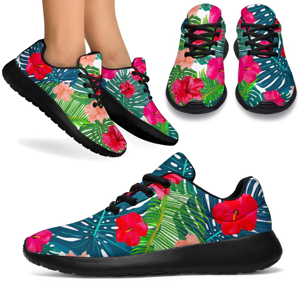 Colorful Hawaii Floral Pattern Print Sport Shoes GearFrost