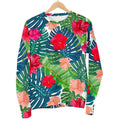 Colorful Hawaii Floral Pattern Print Women's Crewneck Sweatshirt