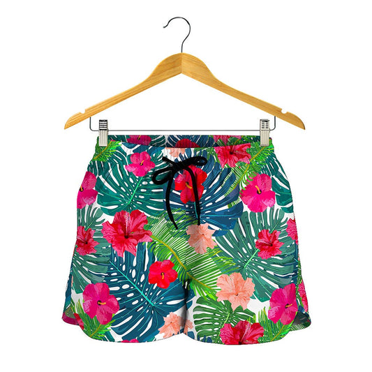 Colorful Hawaii Floral Pattern Print Women's Shorts