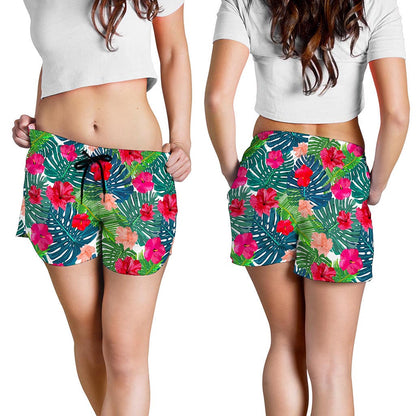 Colorful Hawaii Floral Pattern Print Women's Shorts