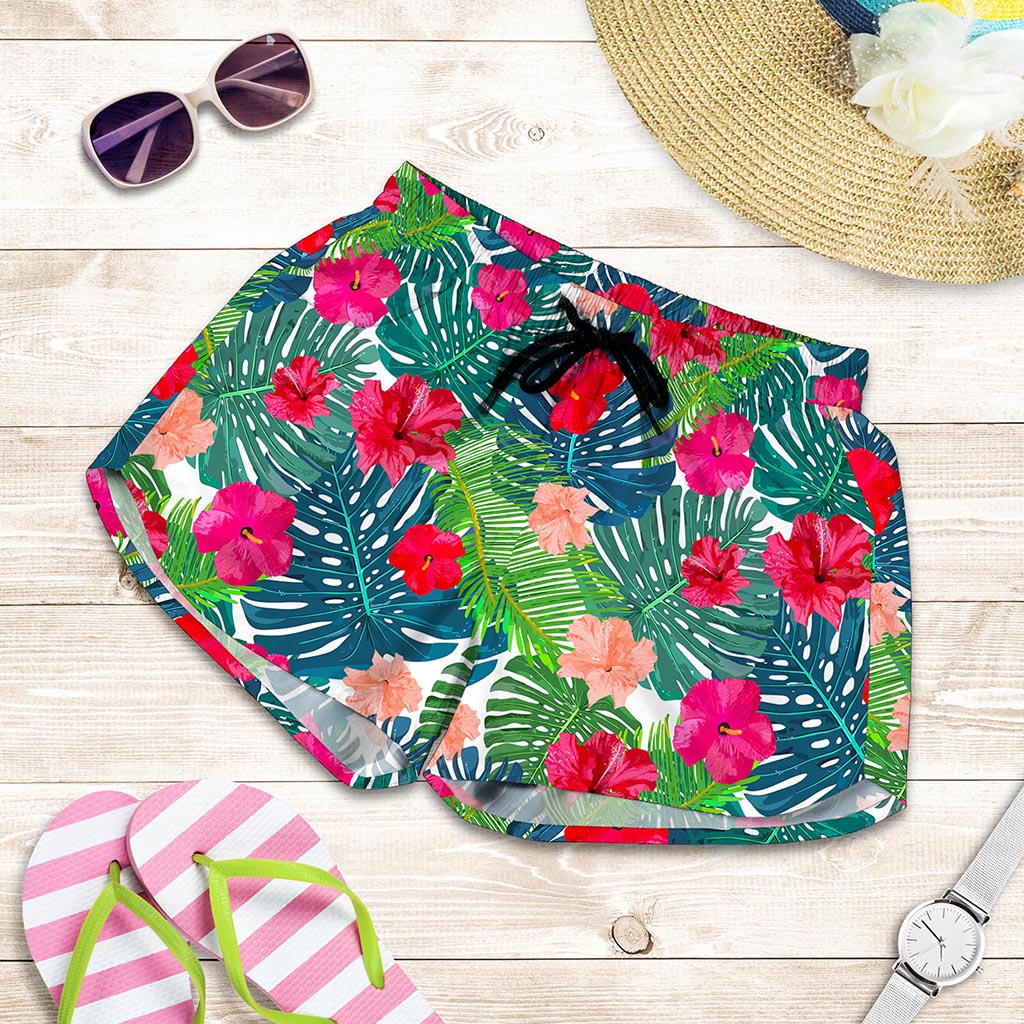 Colorful Hawaii Floral Pattern Print Women's Shorts