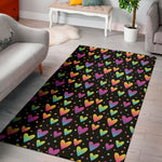 Colorful Heart Pattern Print Area Rug