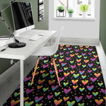 Colorful Heart Pattern Print Area Rug