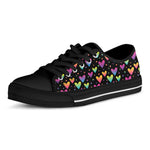 Colorful Heart Pattern Print Black Low Top Shoes