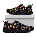 Colorful Heart Pattern Print Black Running Shoes
