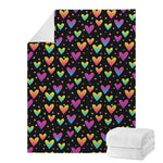 Colorful Heart Pattern Print Blanket