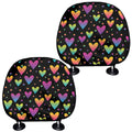 Colorful Heart Pattern Print Car Headrest Covers